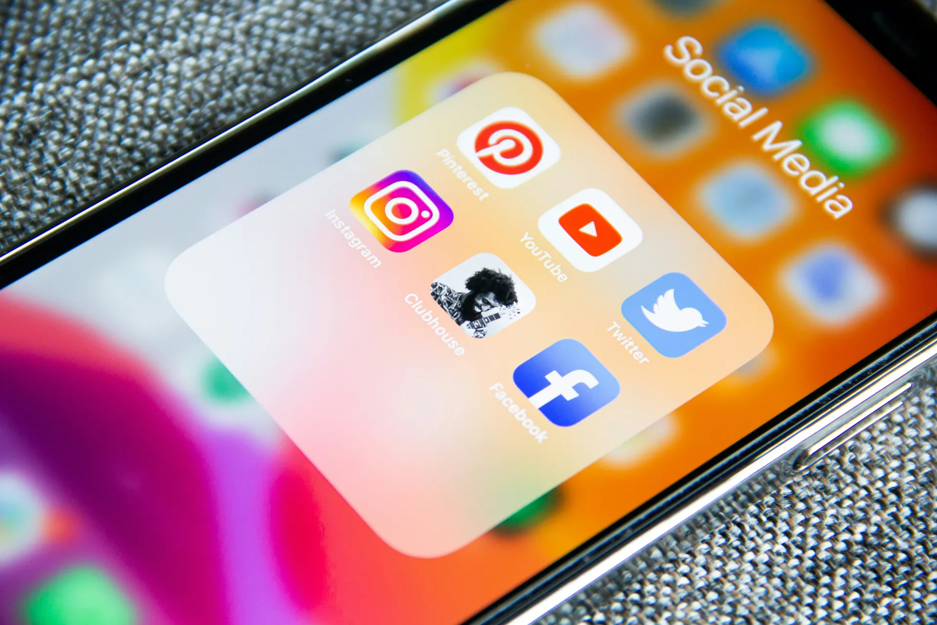 Phone screen showing social media apps
